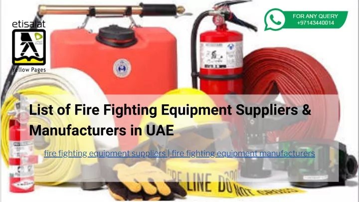 list of fire fighting equipment suppliers