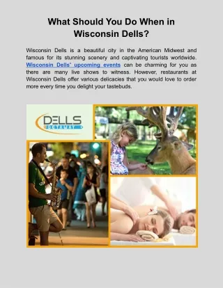 What Should You Do When in Wisconsin Dells?