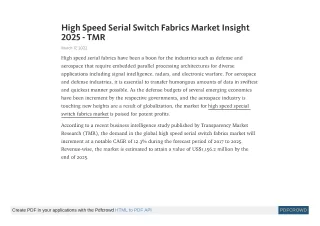high speed serial switch fabrics market insight