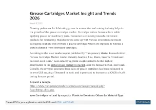 grease cartridges market insight and trends 2026