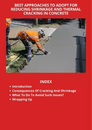 Best Approaches To Adopt For Reducing Shrinkage And Thermal Cracking In Concrete