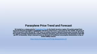 paraxylene price trend and forecast