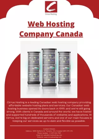 web hosting company canada