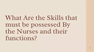 what are the skills that must be possessed