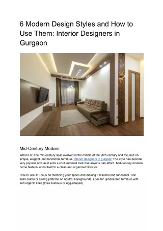 6 modern design styles and how to use them