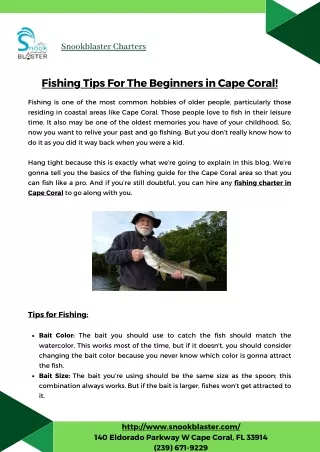 Fishing Tips For The Beginners in Cape Coral! | Snookblaster Charters