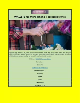 WALLETS for mens Online