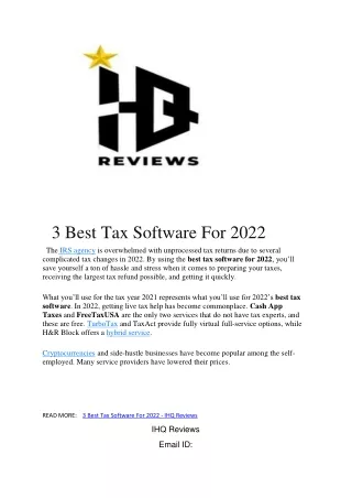 3 best tax software for 2022