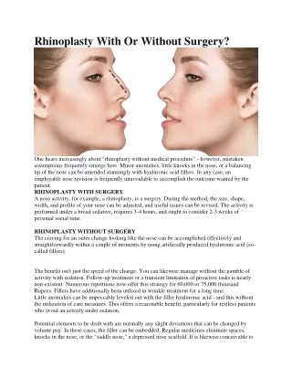 rhinoplasty with or without surgery