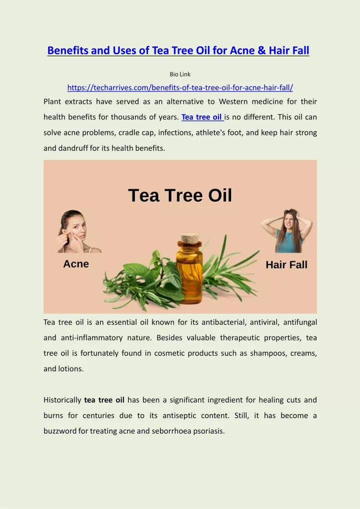 benefits and uses of tea tree oil for acne hair