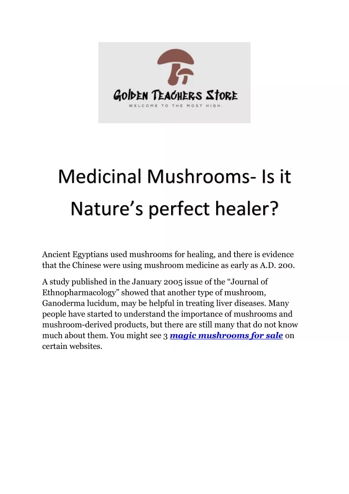 medicinal mushrooms is it