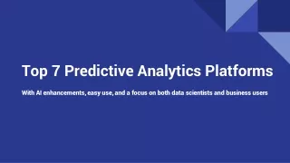 Top 7 Predictive Analytics Platforms
