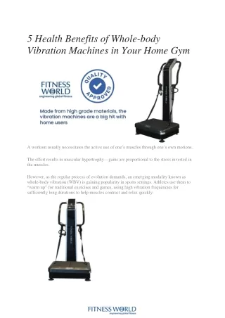 5 Health Benefits of Whole-body Vibration Machines in Your Home Gym - Fitness Wo