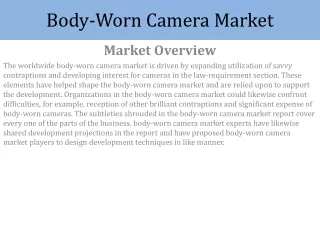 Body-Worn Camera Market Research Report