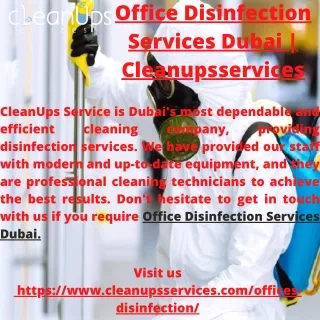 Office Disinfection Services Dubai | Cleanupsservices