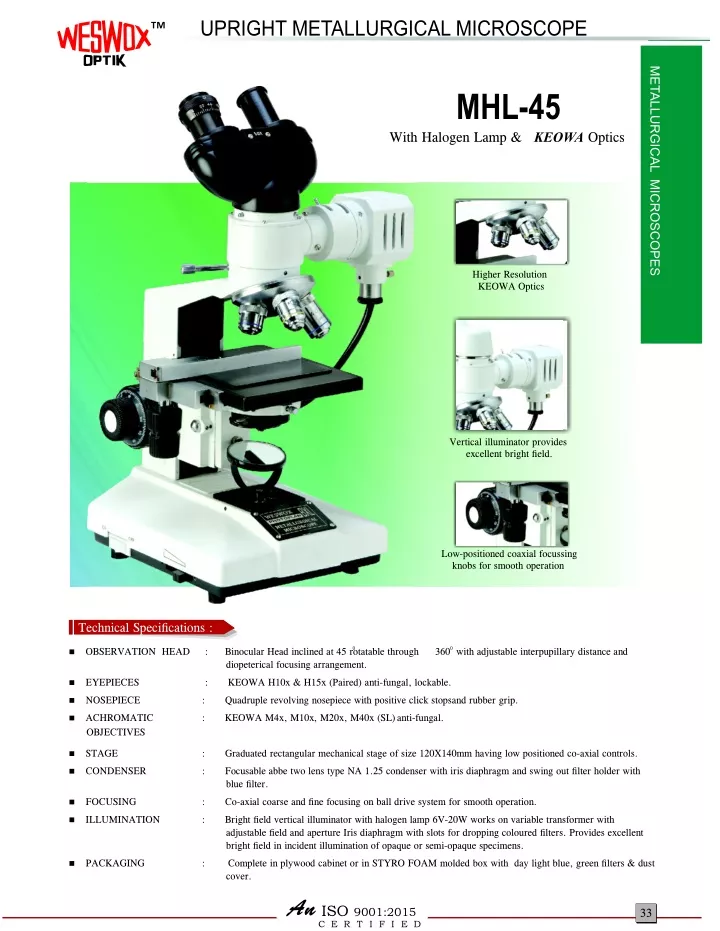 upright metallurgical microscope