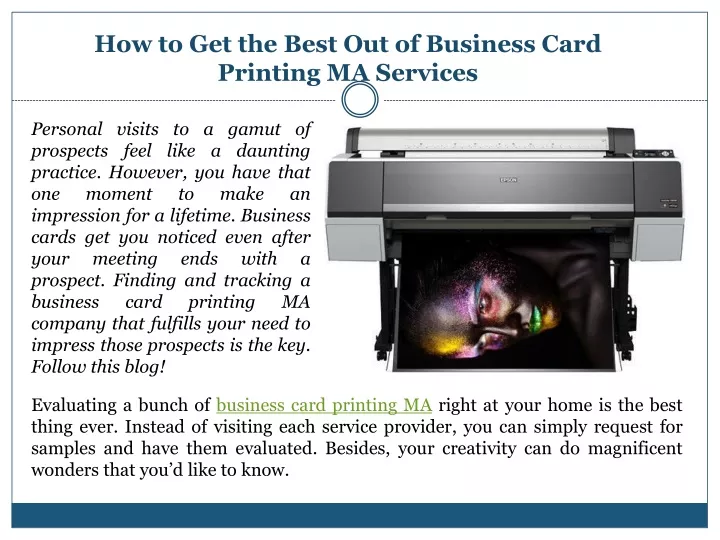 how to get the best out of business card printing ma services