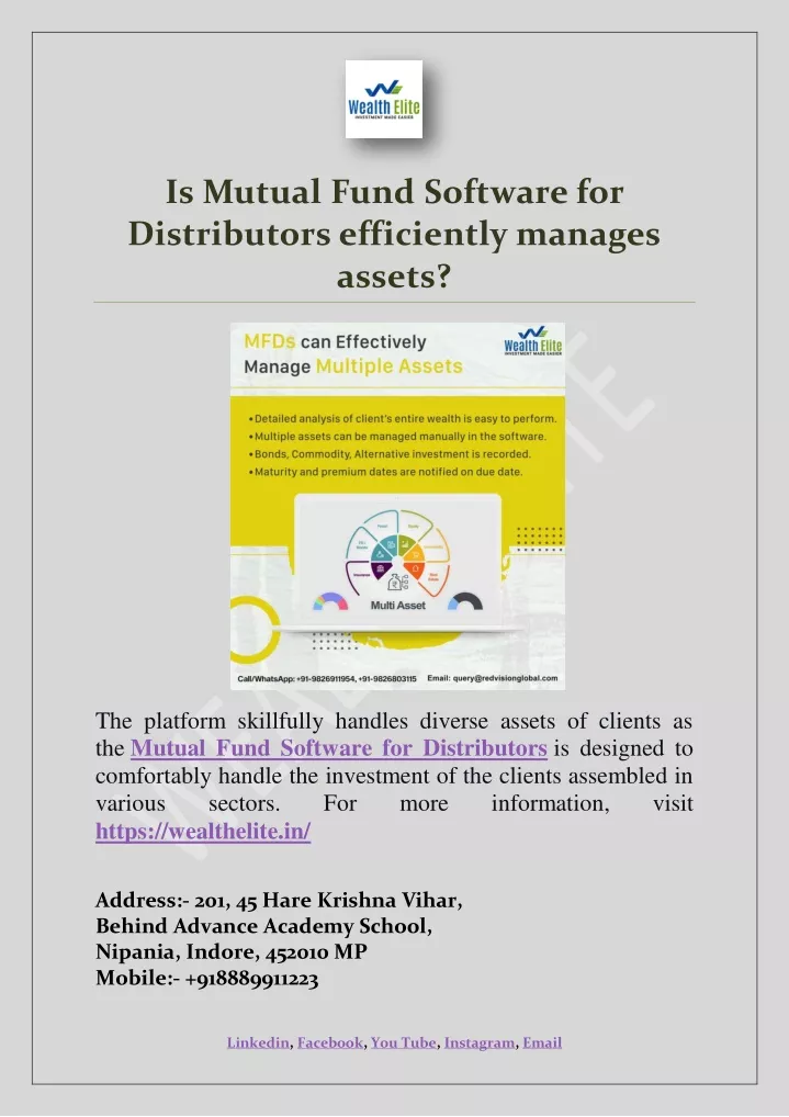 is mutual fund software for distributors