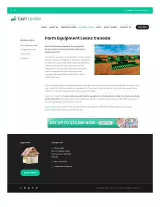 Farm Equipment Loans Canada