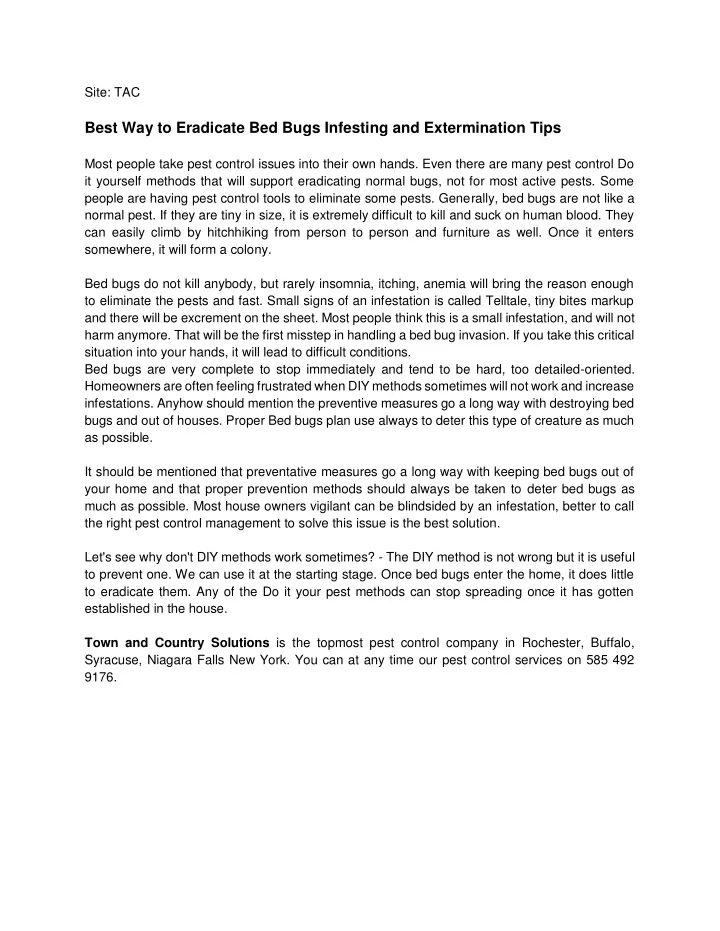 site tac best way to eradicate bed bugs infesting