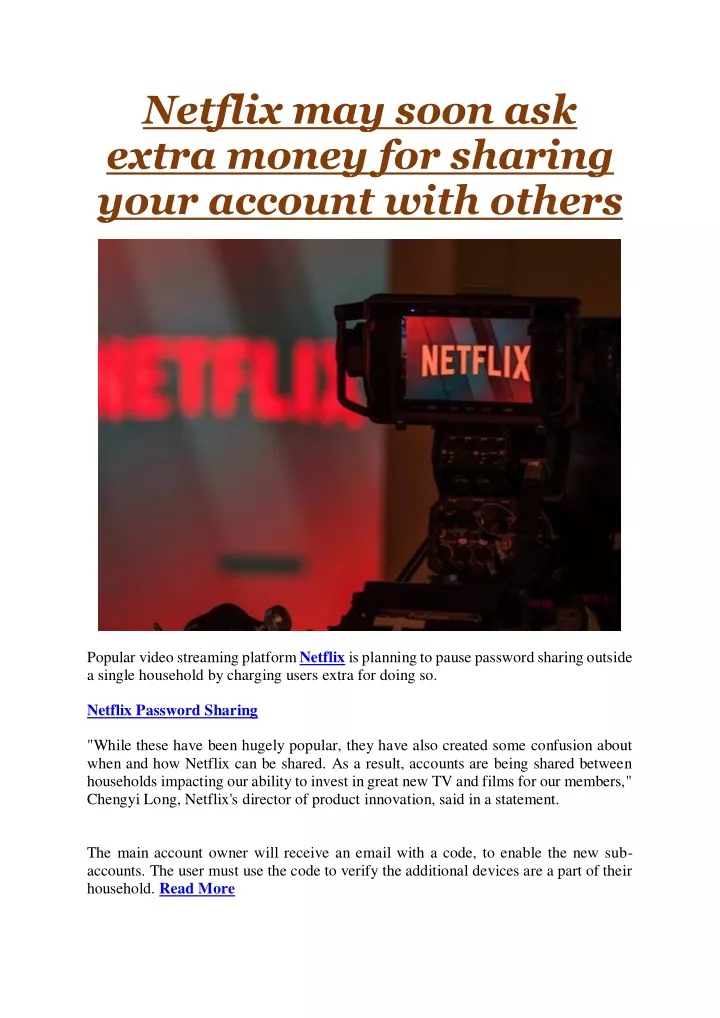netflix may soon ask extra money for sharing your