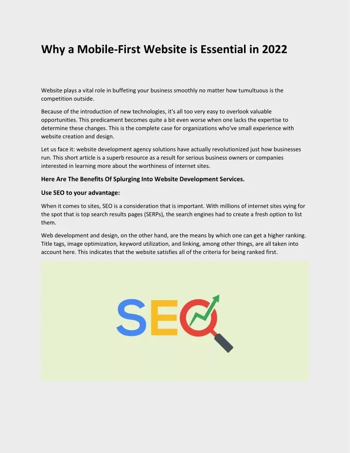 why a mobile first website is essential in 2022