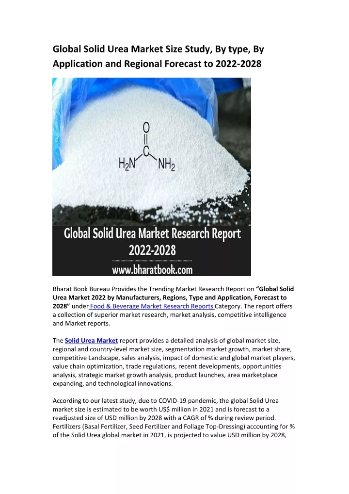 global solid urea market size study by type