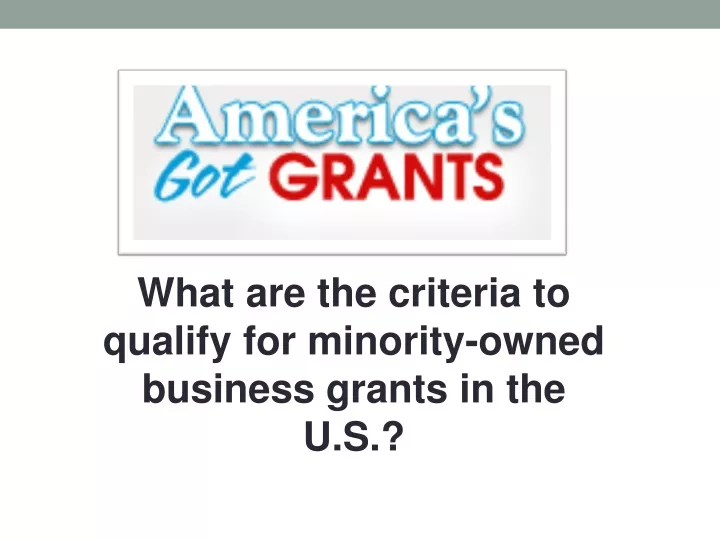 what are the criteria to qualify for minority