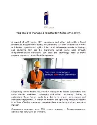 top tools to manage a remote bim team efficiently