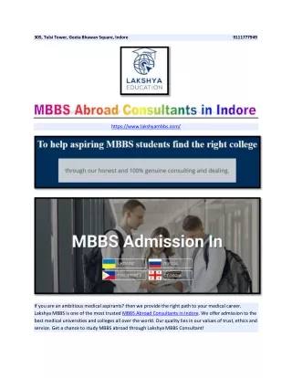 MBBS Abroad Consultants in Indore