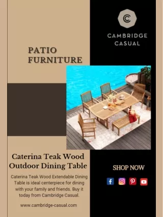 Shop Caterina Teak Wood Outdoor Dining Table | Patio Furniture