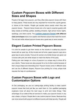 custom popcorn boxes with different sizes