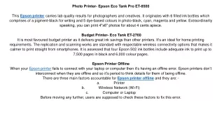 photo printer epson eco tank pro et 8500 this