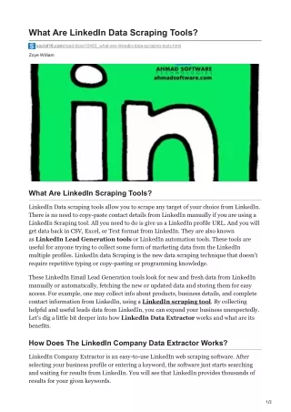 what are linkedin data scraping tools