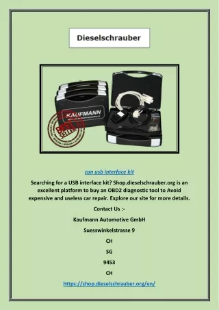 Can USB Interface Kit | Shop.dieselschrauber.org