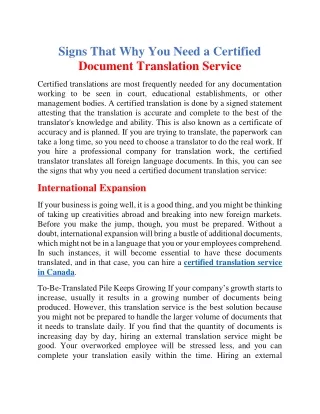 Signs that why you need a certified document translation service
