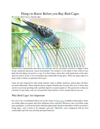 things to know before you buy bird cages keywords