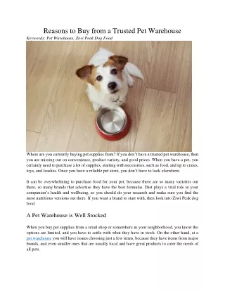 reasons to buy from a trusted pet warehouse