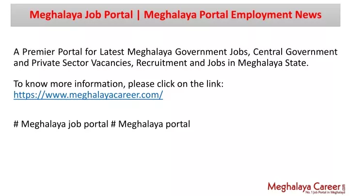 meghalaya job portal meghalaya portal employment news