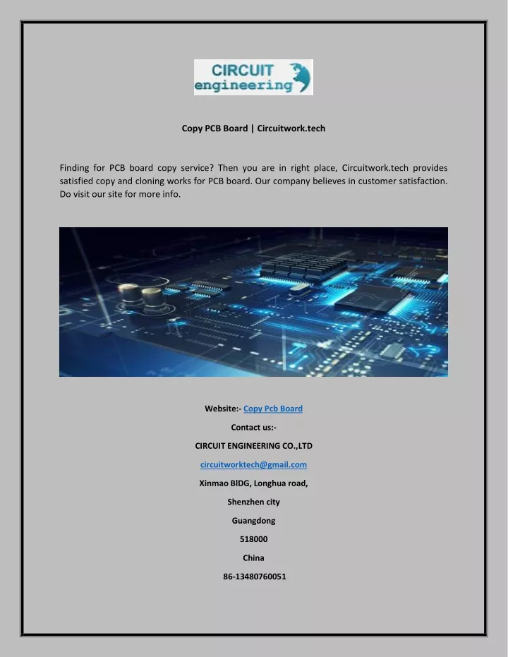 copy pcb board circuitwork tech