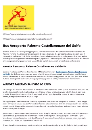 AIRPORT PALERMO SAN VITO LO CAPO