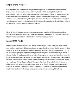 kripto para nedir kripto para d nya zerinde