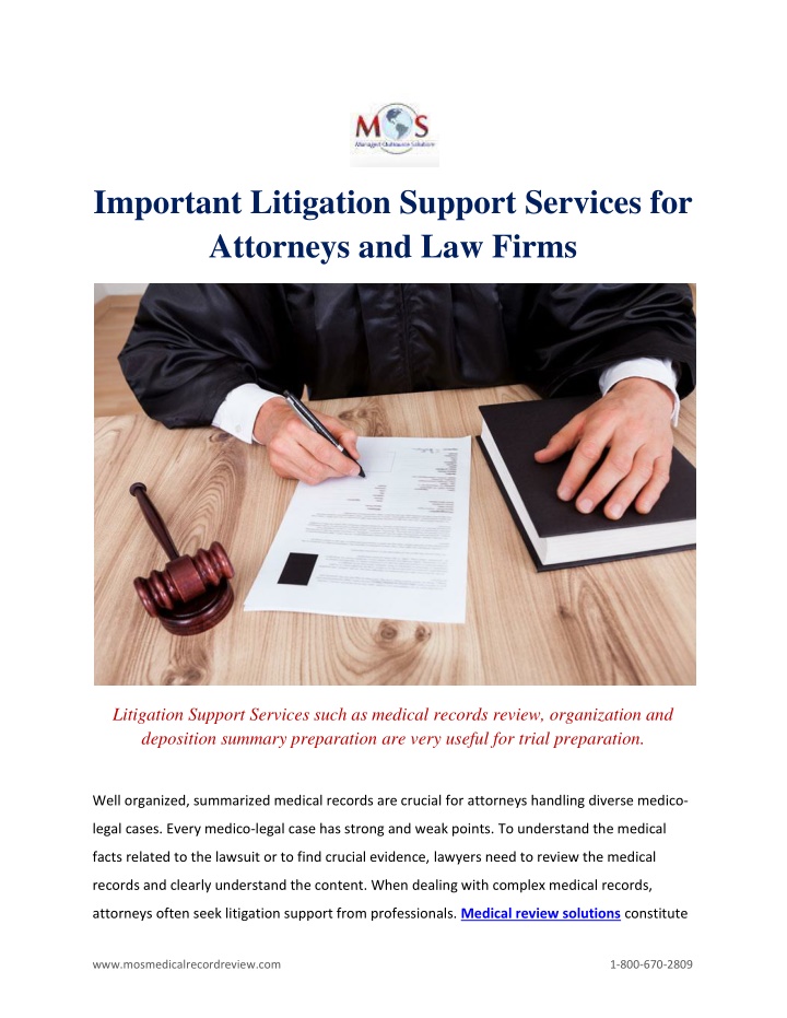important litigation support services