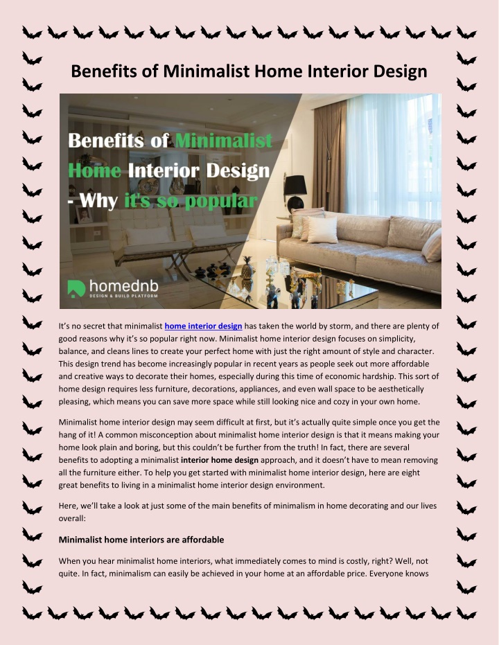 PPT - Benefits Of Minimalist Home Interior Design PowerPoint ...