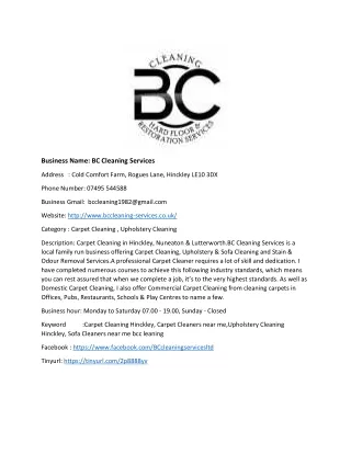 business name bc cleaning services