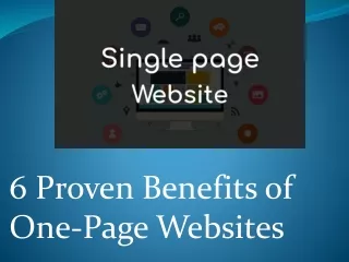 Advantages of one page websites