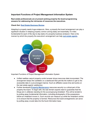 Important Functions of Project Management Information System