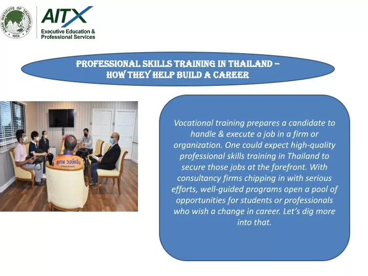 professional skills training in thailand how they