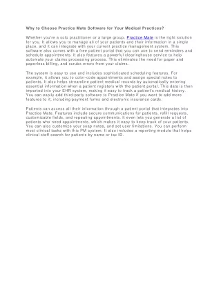 why to choose practice mate software for your