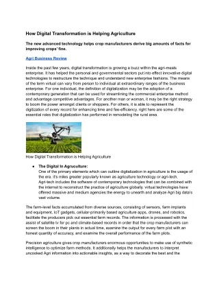 how digital transformation is helping agriculture